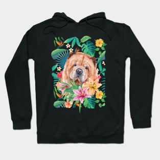 Tropical Red Chow Chow Puppy Hoodie